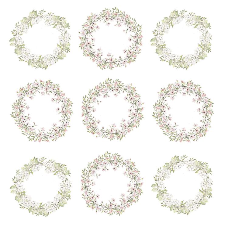 Potištěný papír s věnečky 12x12" PAPER HEAVEN - Scent of Paradise - 1 ks