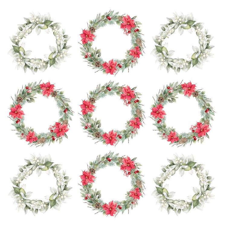 Potištěný papír s věnečky 12x12" PAPER HEAVEN - Magic Star - 1 ks