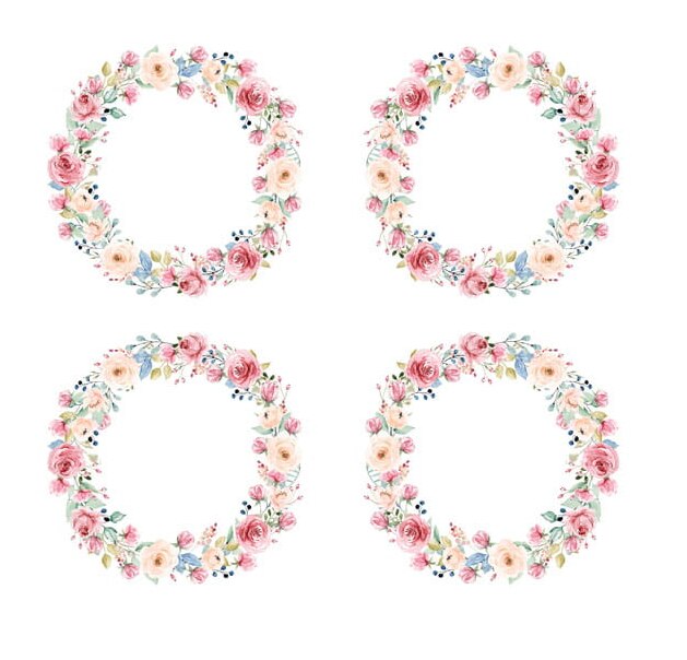 Potištěný papír s věnečky s růžičkami 6x6" PAPER HEAVEN - Petals on the Wind - 1 ks