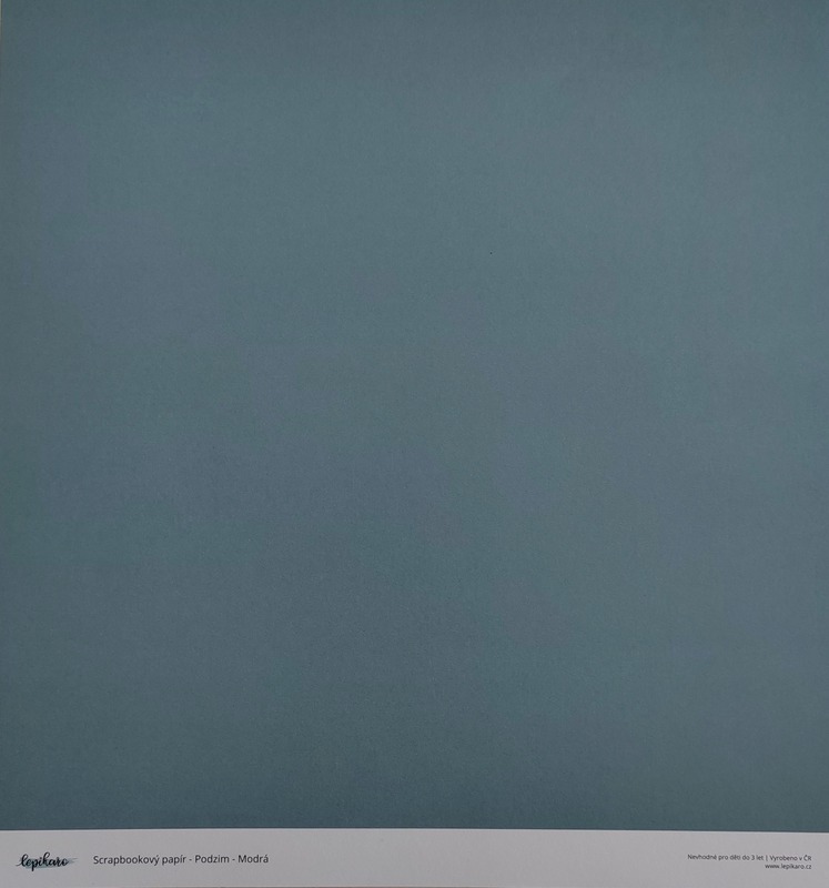Potištěný scrapbookový papír LEPIKARO 12x12" - šedomodrý - 1 ks