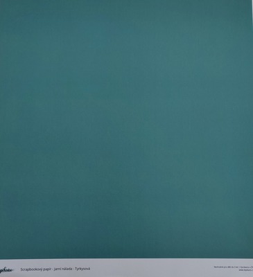 Potištěný scrapbookový papír LEPIKARO 12x12" - střední tyrkysová - 1 ks