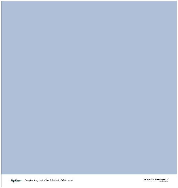 Potištěný scrapbookový papír LEPIKARO 12x12" - světle modrý - 1 ks