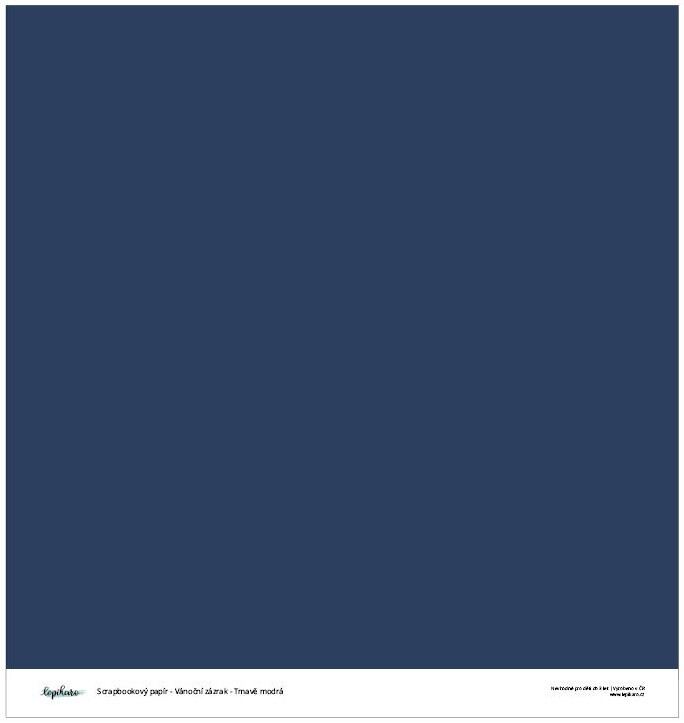 Potištěný scrapbookový papír LEPIKARO 12x12" - tmavě modrý - 1 ks