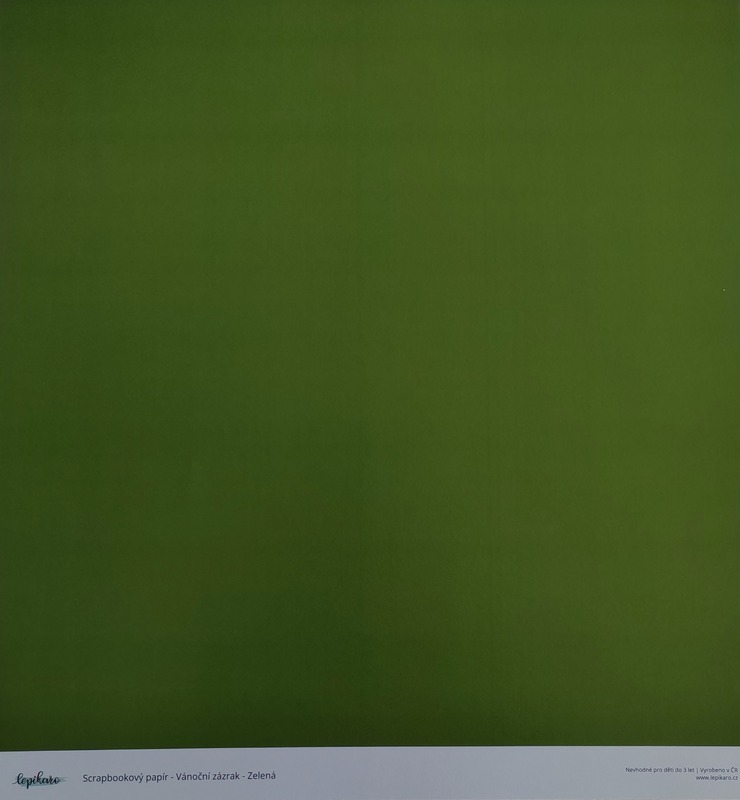 Potištěný scrapbookový papír LEPIKARO 12x12" - zelený - 1 ks