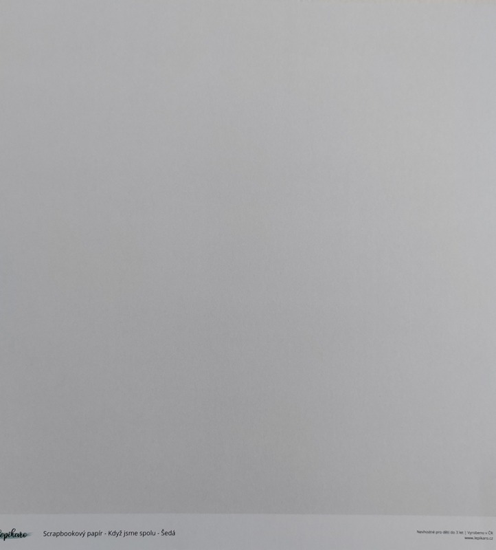 Potištěný scrapbookový papír LEPIKARO 12x12" - světle šedý - 1 ks