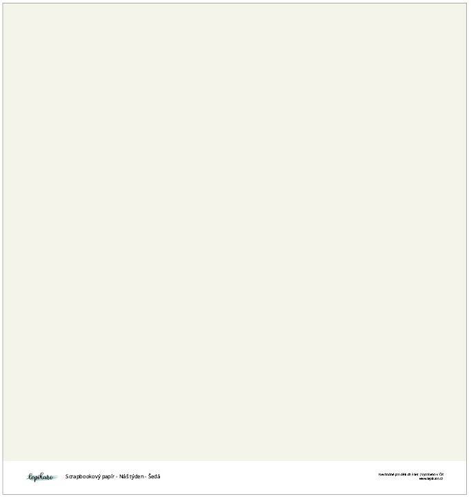 Potištěný scrapbookový papír LEPIKARO 12x12" - středně šedý - 1 ks