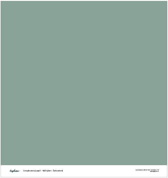 Potištěný scrapbookový papír LEPIKARO 12x12" - střední sage - 1 ks