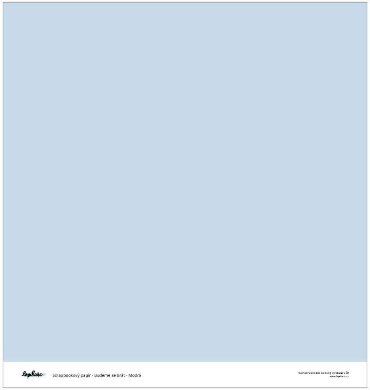 Potištěný scrapbookový papír LEPIKARO 12x12" - ledově modrý