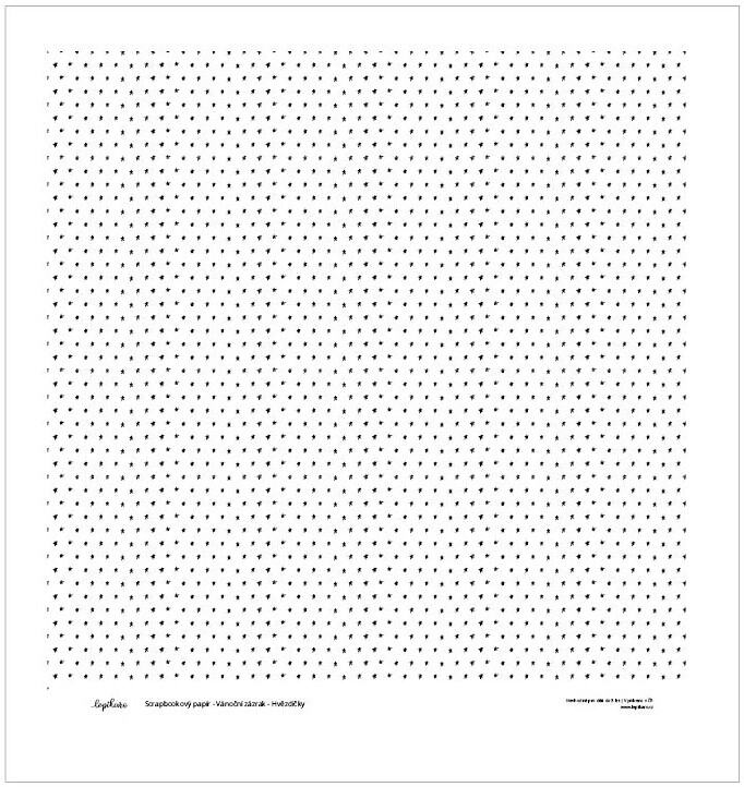 Potištěný scrapbookový vellum LEPIKARO 12x12" - s hvězdičkami - 1 ks