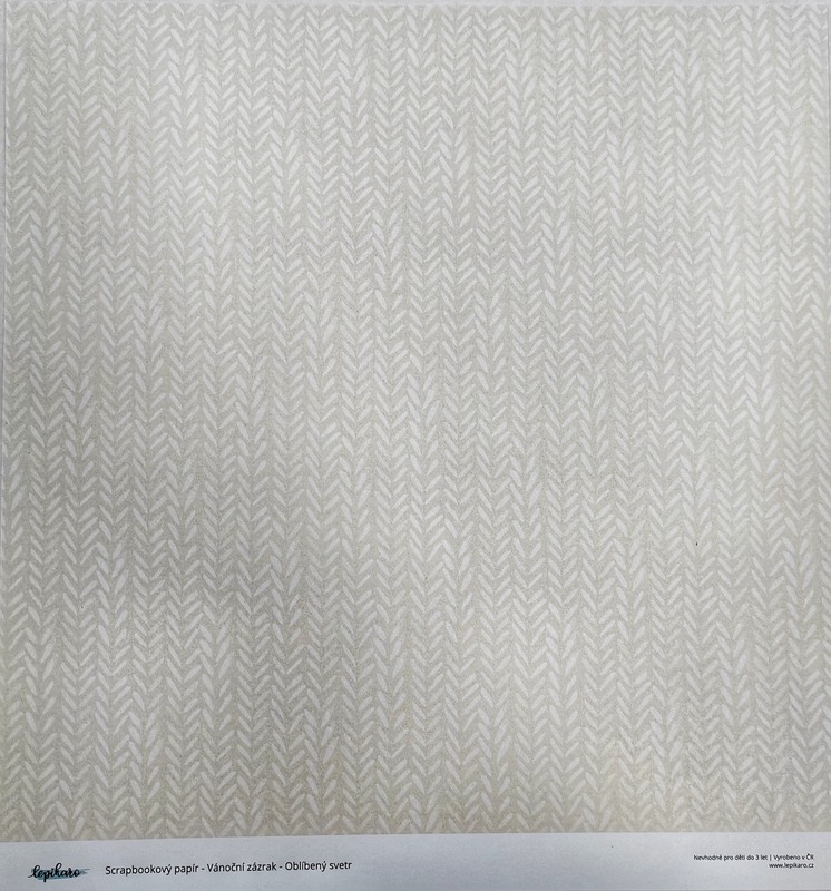 Scrapbookový papír s potiskem LEPIKARO 12x12" - světle béžový svetr - 1 ks