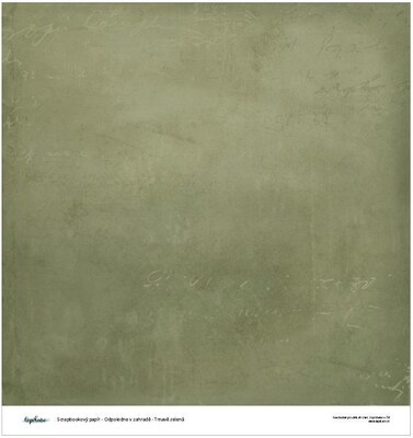 Scrapbookový papír s potiskem LEPIKARO 12x12" - zelený s náznakem textu - 1 ks