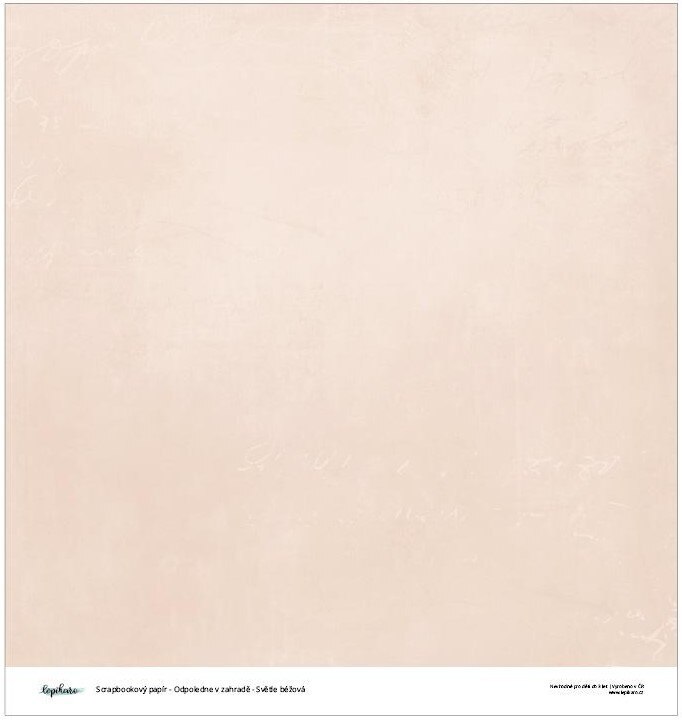 Scrapbookový papír s potiskem LEPIKARO 12x12" - béžový s náznakem textu - 1 ks