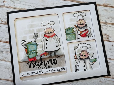 Přání ruční výroba - Kuchař - 1 ks