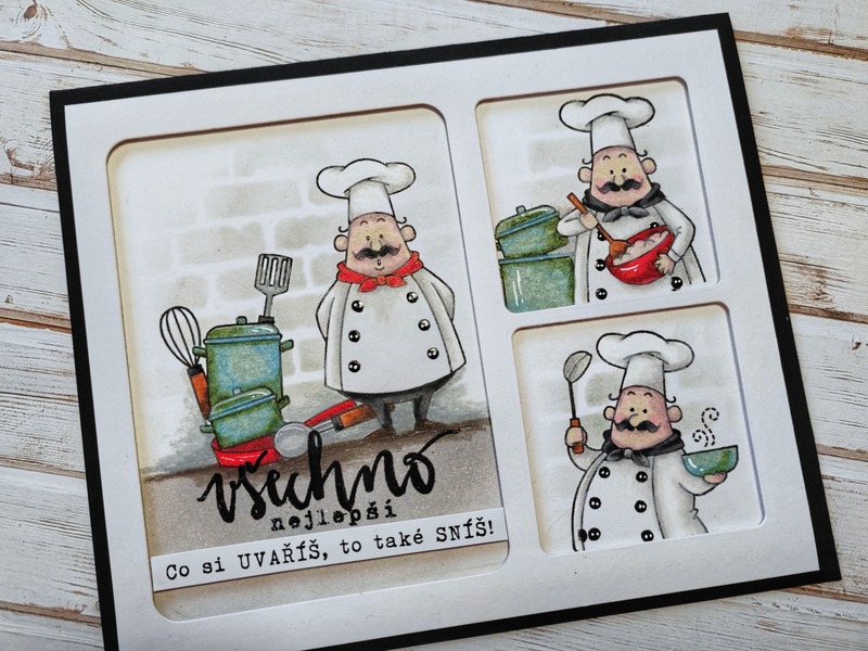 Přání ruční výroba - Kuchař - 1 ks