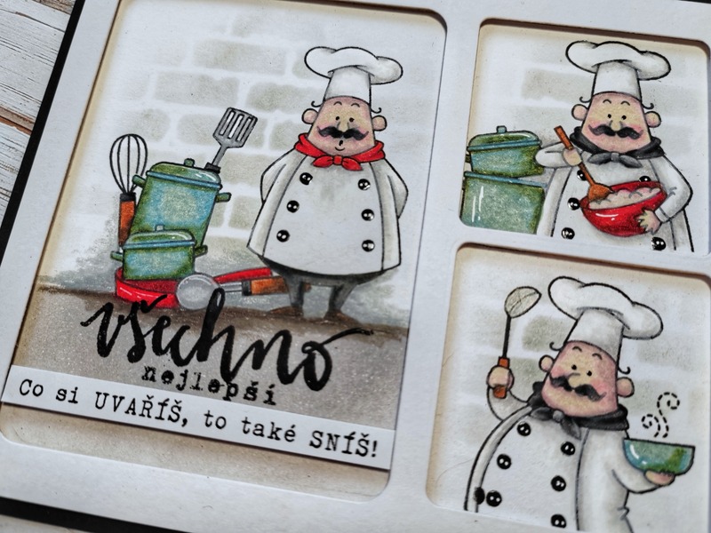 Přání ruční výroba - Kuchař - 1 ks