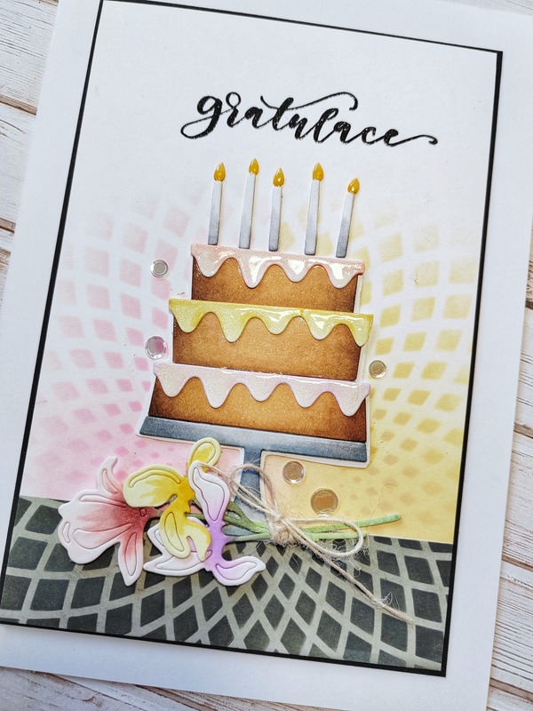 Přání ruční výroba - Dort