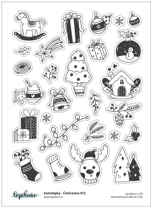 Samolepky LEPIKARO - Čmáranice 12 - 1 arch