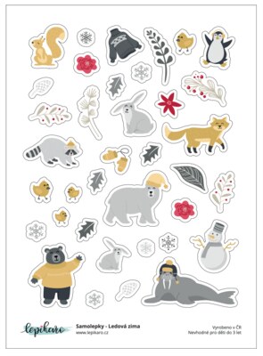 Samolepky LEPIKARO - Ledová zima - 1 arch