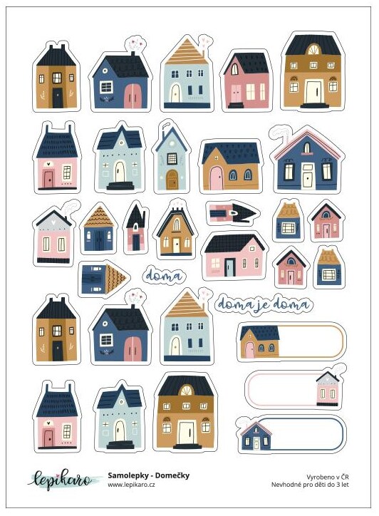 Samolepky LEPIKARO - Domečky