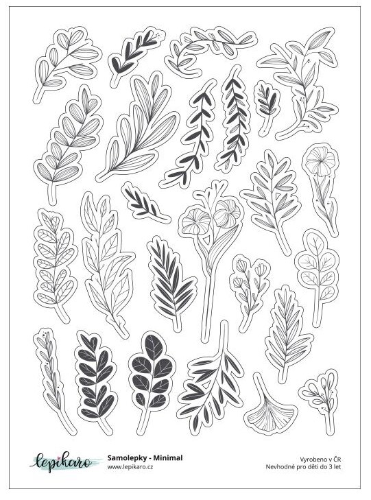 Samolepky LEPIKARO - Minimal (průsvitné) - 1 arch