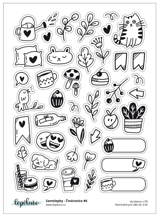 Samolepky LEPIKARO - Čmáranice 6 - 1 arch