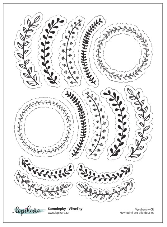 Samolepky LEPIKARO - Větvičky - 1 arch