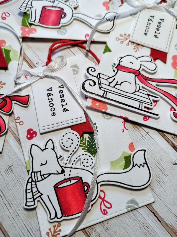 Visačky Liška a zajíc - 8,5 x 5,5 cm