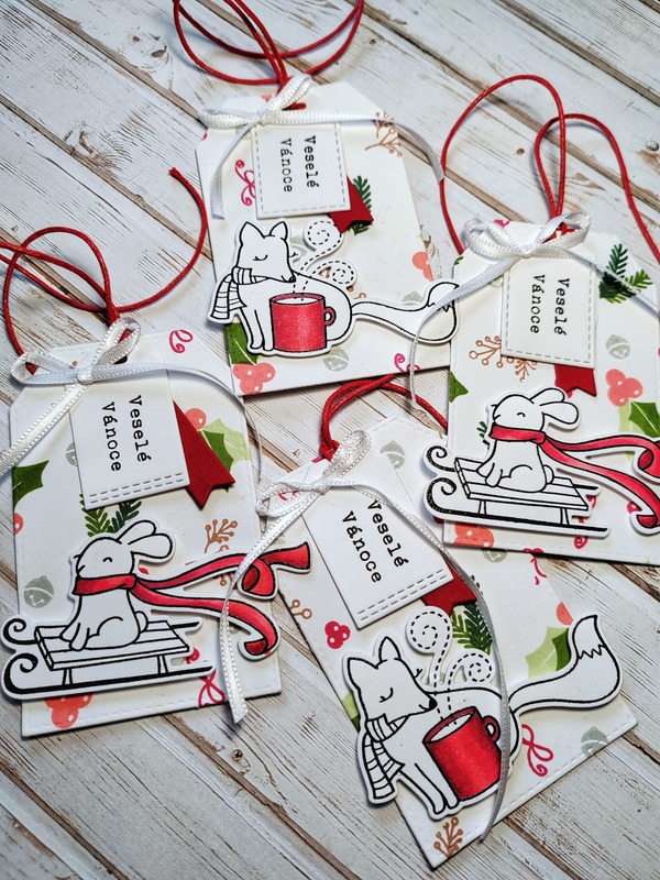 Visačky Liška a zajíc - 8,5 x 5,5 cm