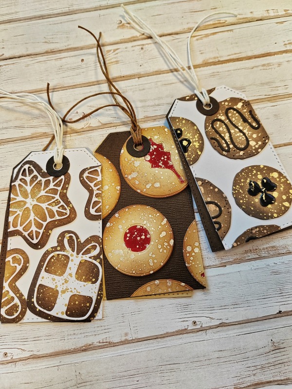 Visačky Vánoční cukroví - 9 x 5 cm - sada 3 ks