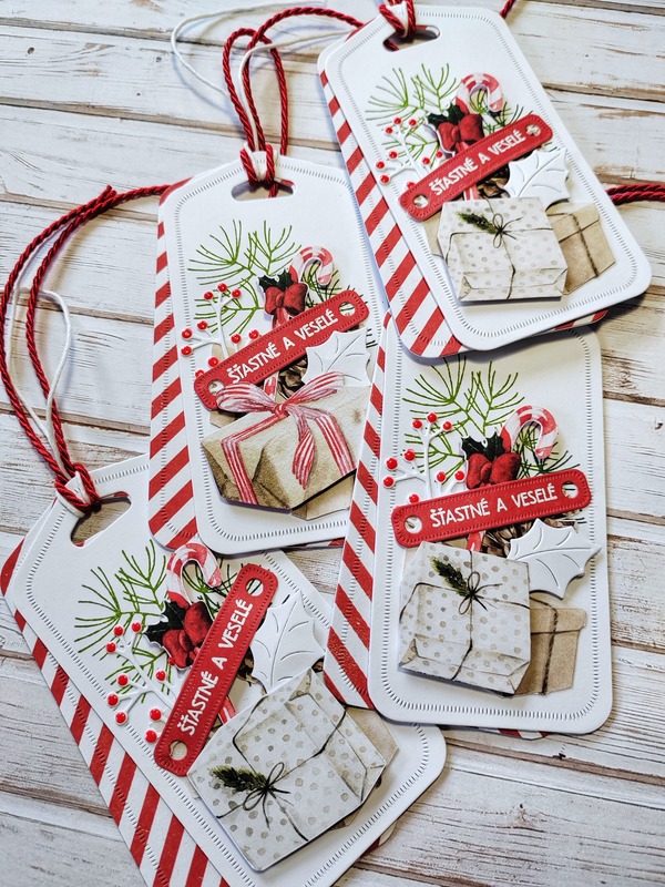 Visačky Vánoční dárky - 11 x 6,5 cm