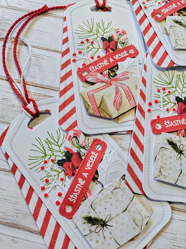 Visačky Vánoční dárky - 11 x 6,5 cm