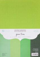 Sada barevných papírů tón v tónu A4 dpCraft 220g - zelená - sada 20 listů