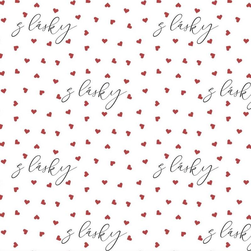 Balicí papír 42 x 60 cm - 100 g/m2 - Z lásky - 1 arch