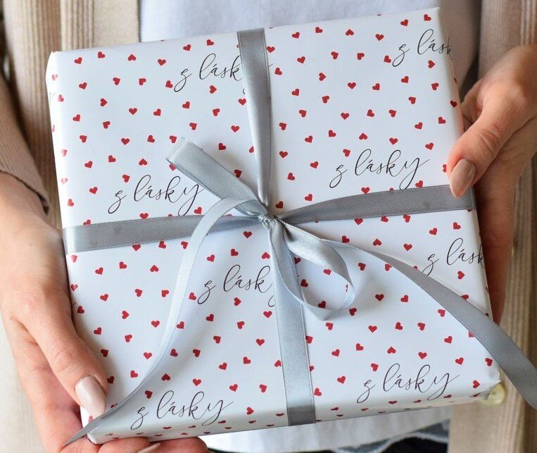 Balicí papír 42 x 60 cm - 100 g/m2 - Z lásky - 1 arch