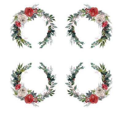 Potištěný papír s vánočními věnečky 6x6" PAPER HEAVEN - A Christmas Garland - 1 ks