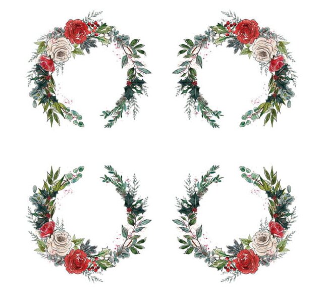 Potištěný papír s vánočními věnečky 6x6" PAPER HEAVEN - A Christmas Garland - 1 ks