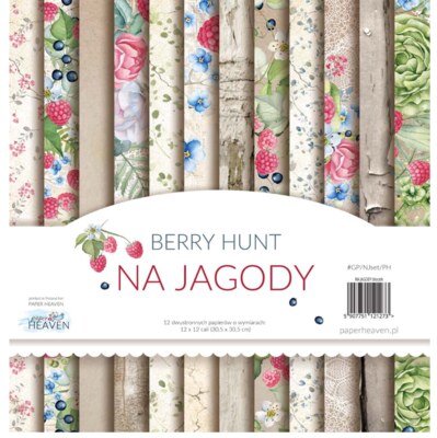 Sada oboustranně potištěných papírů PAPER HEAVEN 12x12" - Berry Hunt - sada 12 listů
