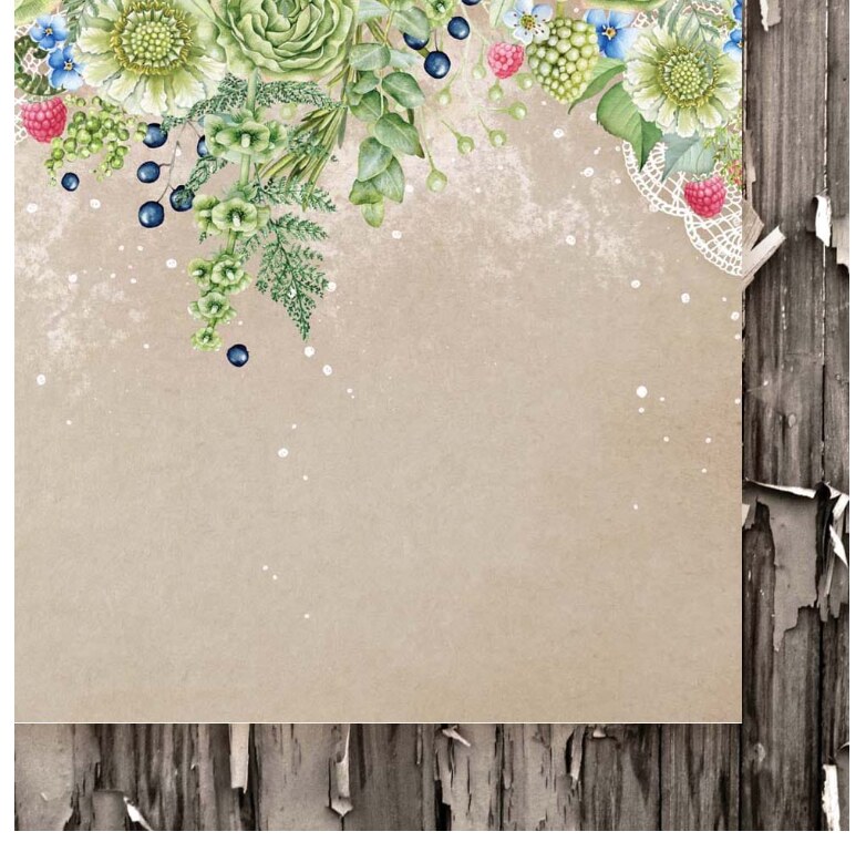 Sada oboustranně potištěných papírů PAPER HEAVEN 12x12" - Berry Hunt - sada 12 listů