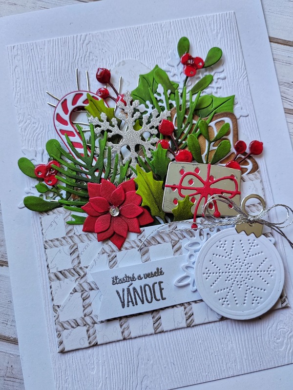 Přání ruční výroba - Vánoce v obálce