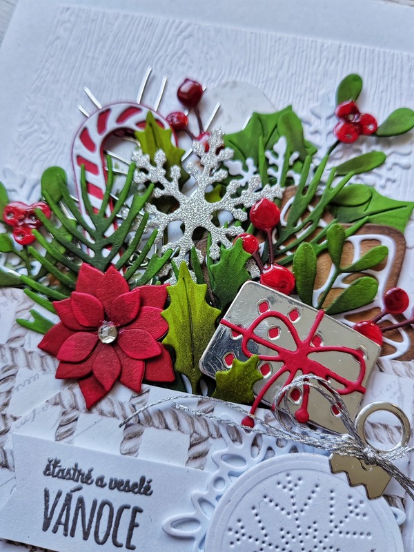 Přání ruční výroba - Vánoce v obálce