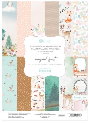 Sada potištěných papírů dpCraft - Magical Forest - sada 20 listů