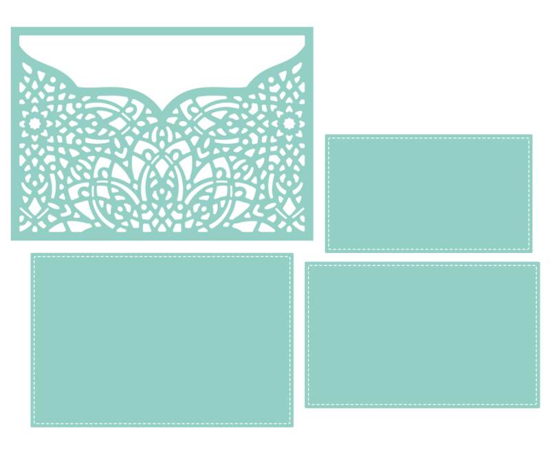 Vyřezávací šablony dpCraft - krajkové pouzdro - sada 5 ks