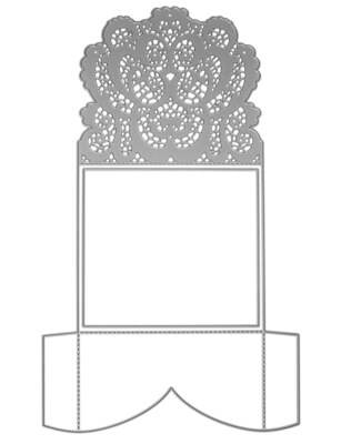 Vyřezávací šablony dpCraft - pozvánka + krajková obálka - sada 2 ks
