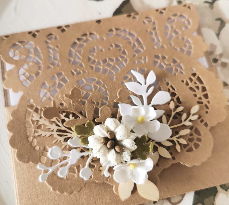 Vyřezávací šablony dpCraft - pozvánka + krajková obálka - sada 2 ks