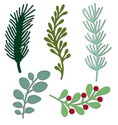 Vyřezávací šablony dpCraft - větvičky les - sada 5 ks