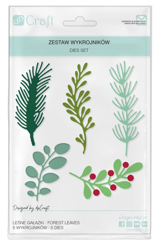 Vyřezávací šablony dpCraft - větvičky les - sada 5 ks