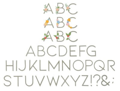 Vyřezávací šablona SIZZIX abeceda - písmena 2 cm - sada 5 ks