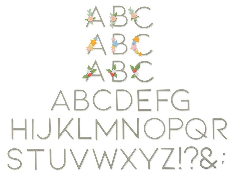 Vyřezávací šablona SIZZIX abeceda - písmena 2 cm - sada 5 ks