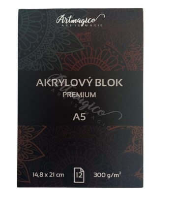 Akrylový blok A5 premium Artmagico 300g/m2 - 12 listů
