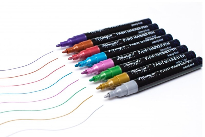 Akrylové metalické popisovače Artmagico 1 mm - sada 8 ks